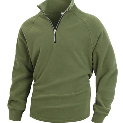 Stand Collar Coral Fleece Pullover Sweatshirt for Men collar detail