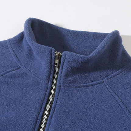 Stand Collar Coral Fleece Pullover Sweatshirt for Men long sleeves