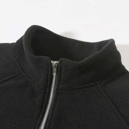 Stand Collar Coral Fleece Pullover Sweatshirt for Men relaxed fit