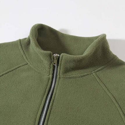 Stand Collar Coral Fleece Pullover Sweatshirt for Men casual outfit