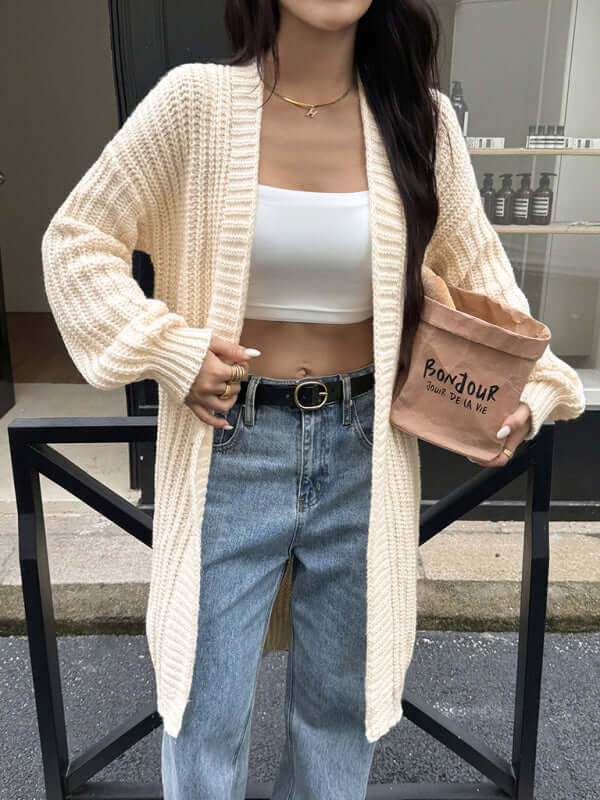 Winter Knit Cardigan Jacket for Women side angle