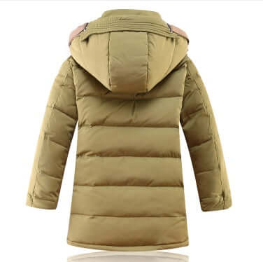 Childrens Winter Duck Down Jacket green thick coat.