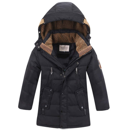 Childrens Winter Duck Down Jacket black warm parka.