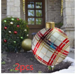 Christmas Inflatable PVC Ornament Ball 60CM Outdoor Decor multicolor