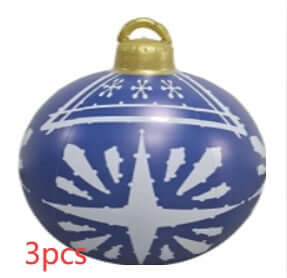 Christmas Inflatable PVC Ornament Ball 60CM Outdoor Decor festive theme