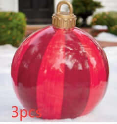 Christmas Inflatable PVC Ornament Ball 60CM Outdoor Decor outdoor tree setup
