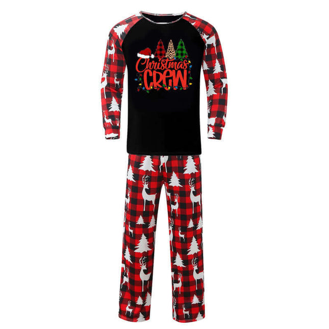 Christmas Parent-Child Pajama Set – Plaid Tree Print Holiday Homewear for Dad, featuring festive design and cozy flannel.