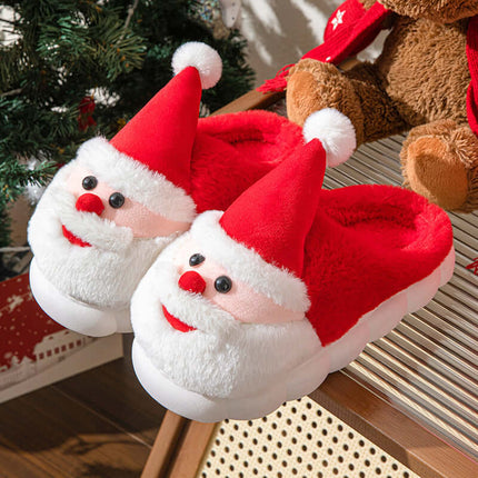 Christmas Santa Slippers – Warm Thick Sole Non-Slip Home Shoes for Men & Women