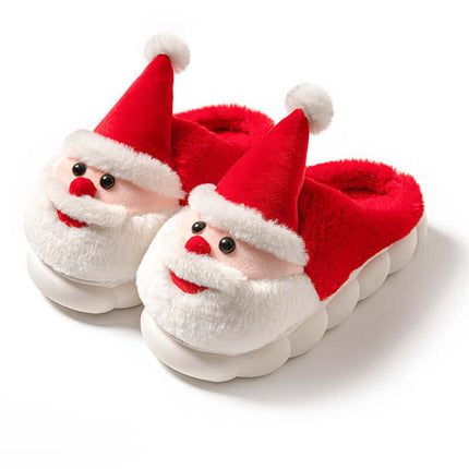 Christmas Santa Slippers – Warm Thick Sole Non-Slip Home Shoes for Men & Women