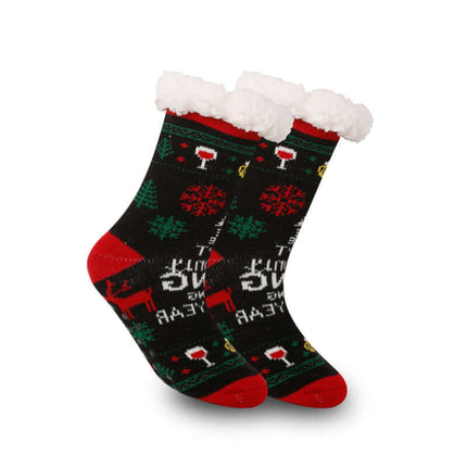 Christmas Women Thick Fleece Lined Room Socks winter indoor wear