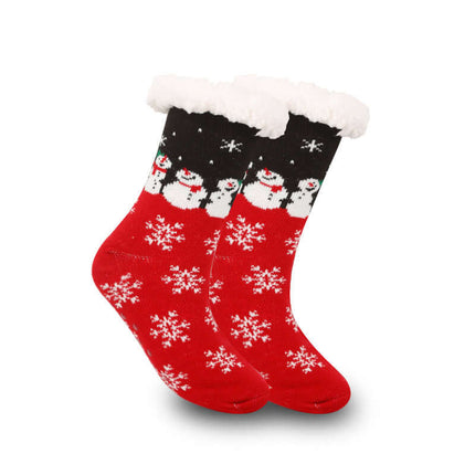 Christmas Thick Fleece Lined Room Socks cartoon Christmas patterns