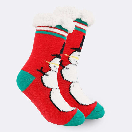 Christmas Women Thick Fleece Lined Room Socks festive holiday design