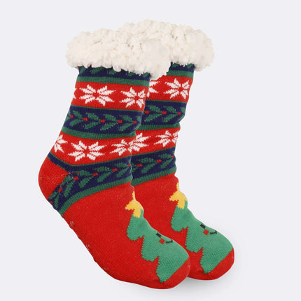 Christmas Thick Fleece Lined Room Socks Christmas cartoon style socks