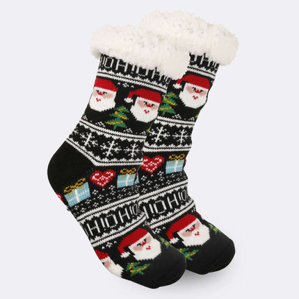 Christmas Women Thick Fleece Lined Room Socks indoor home use