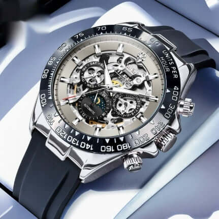 Classic Mechanical Multifunction Watch for Men side profile