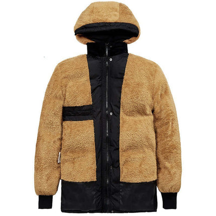 Clothing Plus Velvet Padded Jacket Men Winter Hooded velvet lining.