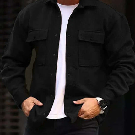 Coat Men Polo Collar Top Fashion Work Clothes Jacket adult male style.