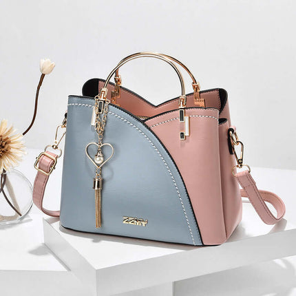 Color Block Handbag Love Tassel Decor Crossbody Bags white khaki daily collocation.