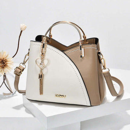 Color Block Handbag Love Tassel Decor Crossbody Bags tassel decoration detail.