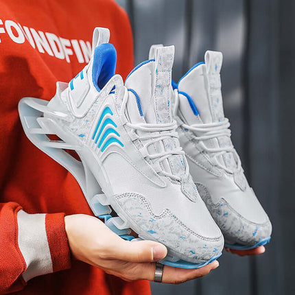 Cool Men Running Sneakers Breathable Sports Shoes secure front lace up lockdown mechanism
