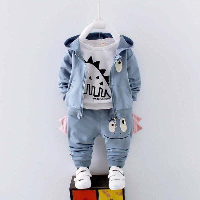 Cotton Childrens Clothing Boys hooded jacket pants.