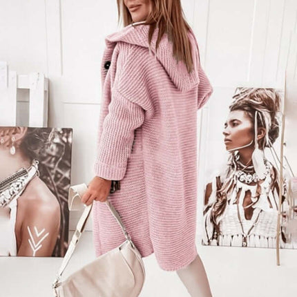Cozy Loose Hooded Knitted Cardigan Sweater for Women cozy design