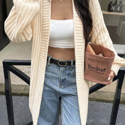 Winter Knit Cardigan Jacket for Women relaxed H-line fit