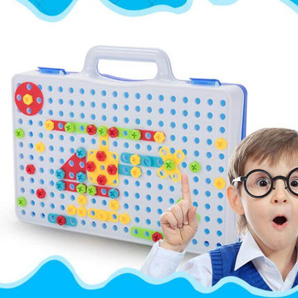 Creative Building Kits Educational Blocks colorful screws board.