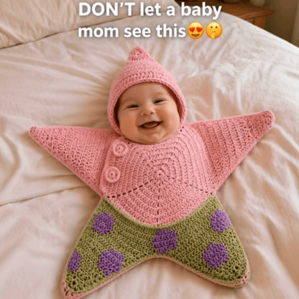 Crocheted Star Shaped Baby Bodysuit DIY Kit Crochet Craft Kit