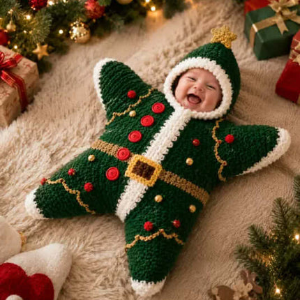 Crocheted Star Shaped Baby Bodysuit DIY Kit Baby Clothing Craft