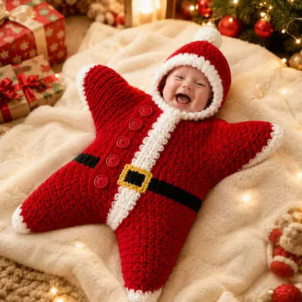 Crocheted Star Shaped Baby Bodysuit DIY Kit DIY Babywear Craft