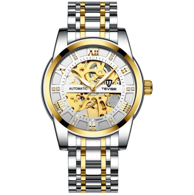 Hollow Automatic Mechanical Waterproof Watch for Men side profile