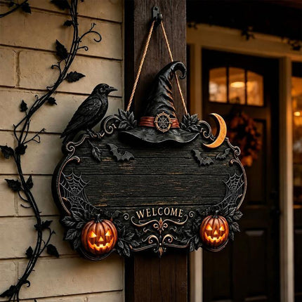 Custom Halloween Witch Welcome Door Sign Plaque Halloween Decor