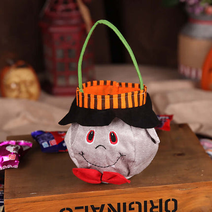 Cute Halloween Pumpkin Candy Bag Portable Gift Basket Festive Candy Holder