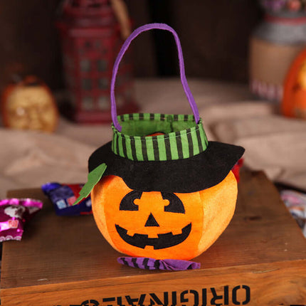Cute Halloween Pumpkin Candy Bag Portable Gift Basket Lightweight Portable Design