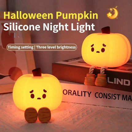 Cute Halloween Pumpkin Silicone Night Light Lamp Pumpkin Design