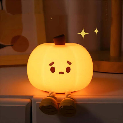 Cute Halloween Pumpkin Silicone Night Light Lamp Seasonal Lighting