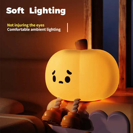 Cute Halloween Pumpkin Silicone Night Light Lamp Halloween Night Light