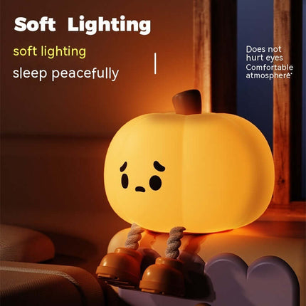 Cute Halloween Pumpkin Silicone Night Light Lamp Festive Lighting