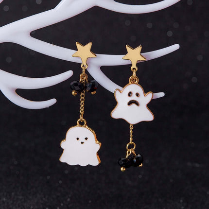 Dark Style Halloween Spider Web Earrings Bat Ghost Elegant Gothic Look