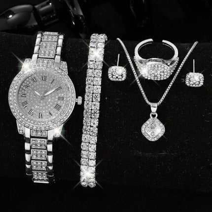 Diamond Studded Watch Set close up of rhinestone details.
