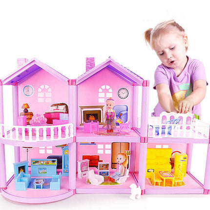 DIY Assembled Doll House plastic villa toy.