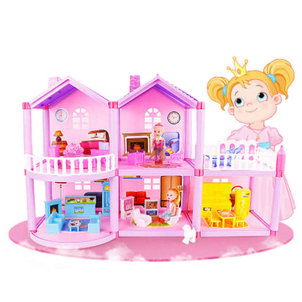 DIY Assembled Doll House kids educational toy.