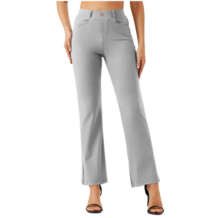 Elastic Waist Work Office Straight-leg Trousers 109cm length Medium
