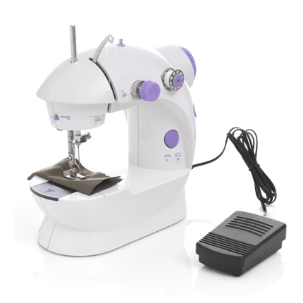 Electric Mini Household Multifunctional Sewing Machine with foot pedal, ideal for versatile home sewing tasks.