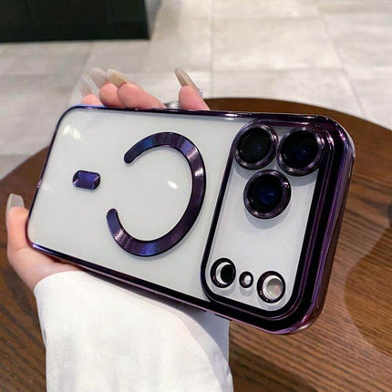 Electroplating MagSafe Phone Case for iPhone precise corner bumper construction designed to resist heavy drops