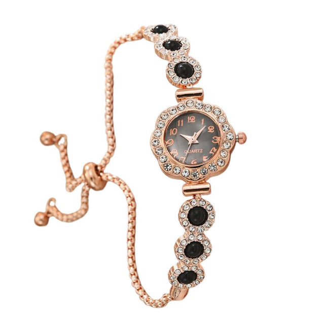 Color Diamond Pull Out Bracelet Watch for Women side profile