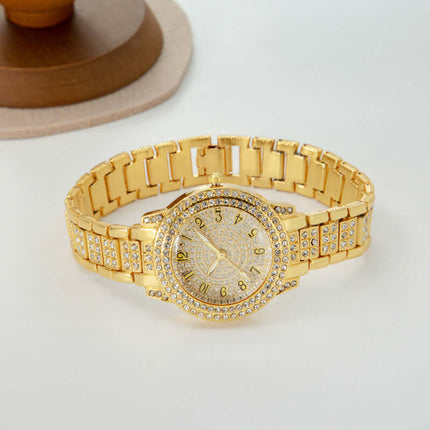 Crystal Bracelet Pull Out Quartz Watch for Women Roman dial version