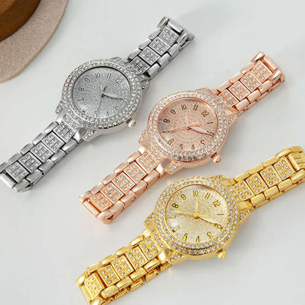 Crystal Bracelet Pull Out Quartz Watch for Women numeric dial version