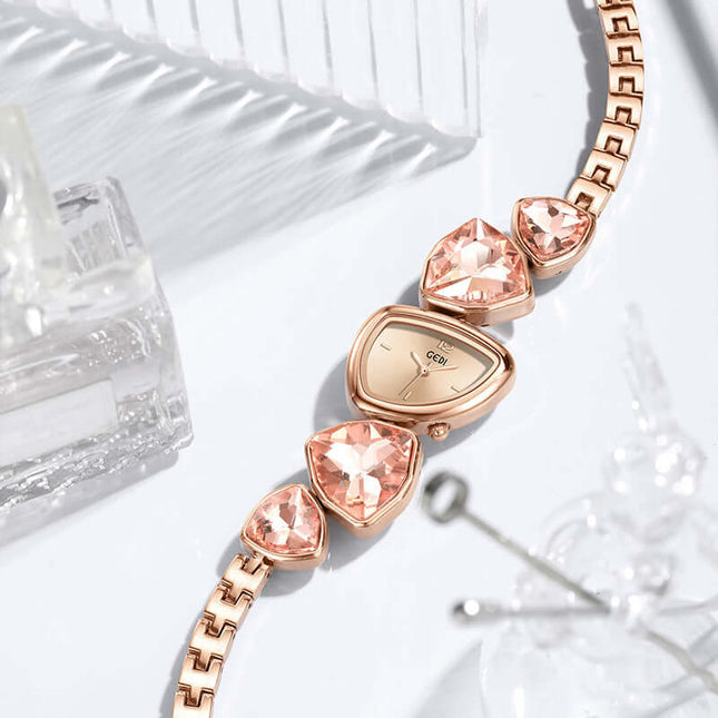 Crystal Bracelet Luxury Watch for Women full bracelet display